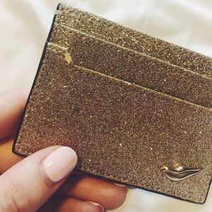 Gold Glitter DVF Card Holder
